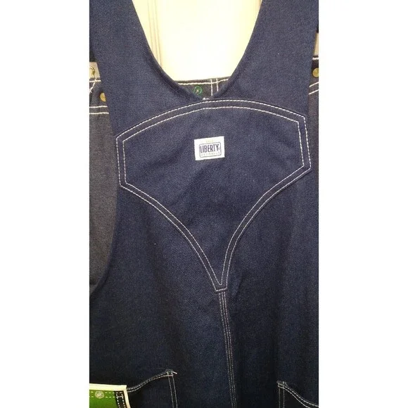 Liberty Men's Blue Jean Denim Bib Overalls Carpenter Farmer - 48"x32" NWT
